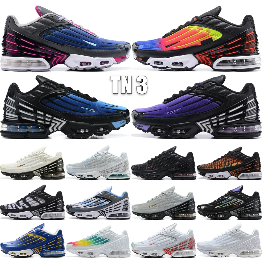 TN Plus 3 III Scarpe da corsa da uomo 2023 Tuned Designer Scarpe da ginnastica Light Bone University Gold Triple White Midnight Navy Hyper Pink Sneakers da esterno Taglia 39-46