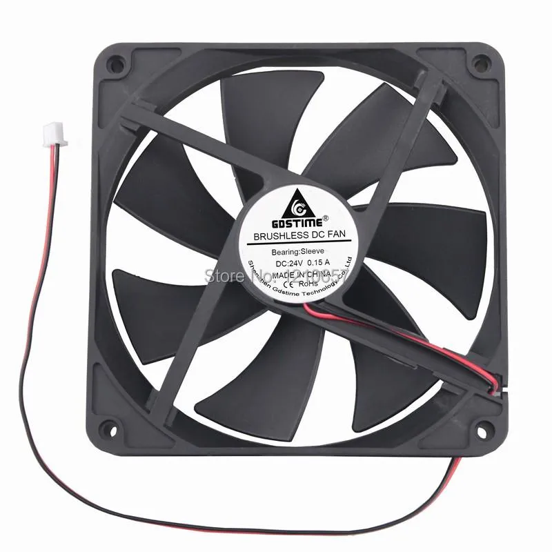 Of 2Pin 24V 140mm DC 2 Wire Brushless 4 Inch Cooling Fan For PC Case 140x140x25mm From Miyuefang