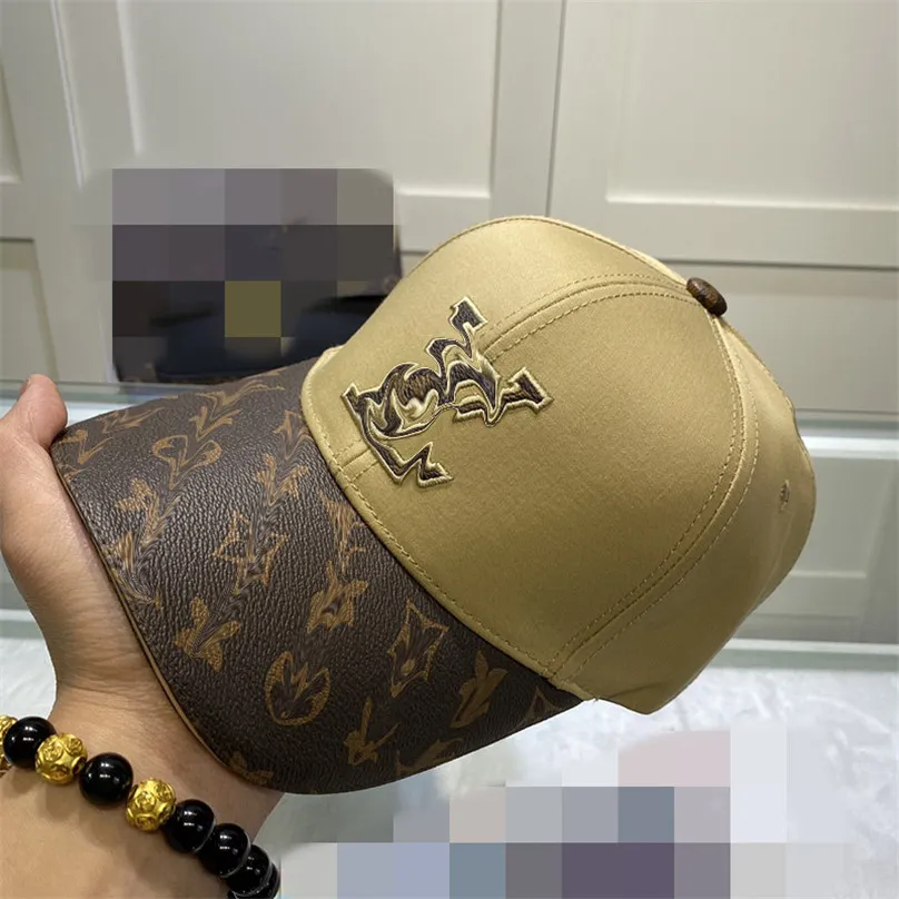 2022 Klassisk hatt med Box Dust Bag Black Brown Blue Pink White Character Canvas med män Baseball Cap Fashion Women Sun Bucke247R