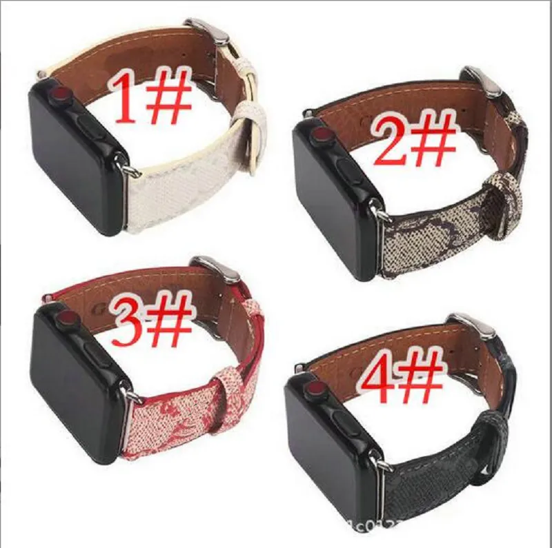 G designer Bracelets de montre Bracelet de montre 42mm 38mm 40mm 44mm iwatch 1 2 3 4 bandes Bracelet en cuir Fashion Stripes drop