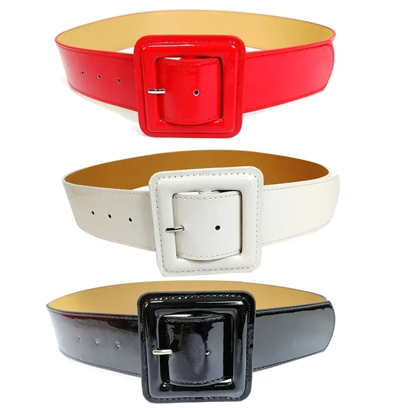 Save Big on Bulk Red Patent Leather Belt Womens Plus Size Wide Belts For  Dresses Shiny Patent Leather Wide Dress Belts Women, Elastic Retro Girdle  For