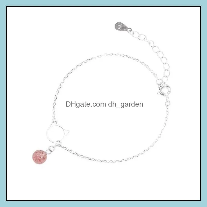 Link, Chain Strawberry Crystal Ins Wind Bracelet Female Cat Korean Version Of Simple And  Students Mori Girlfriends Net Red