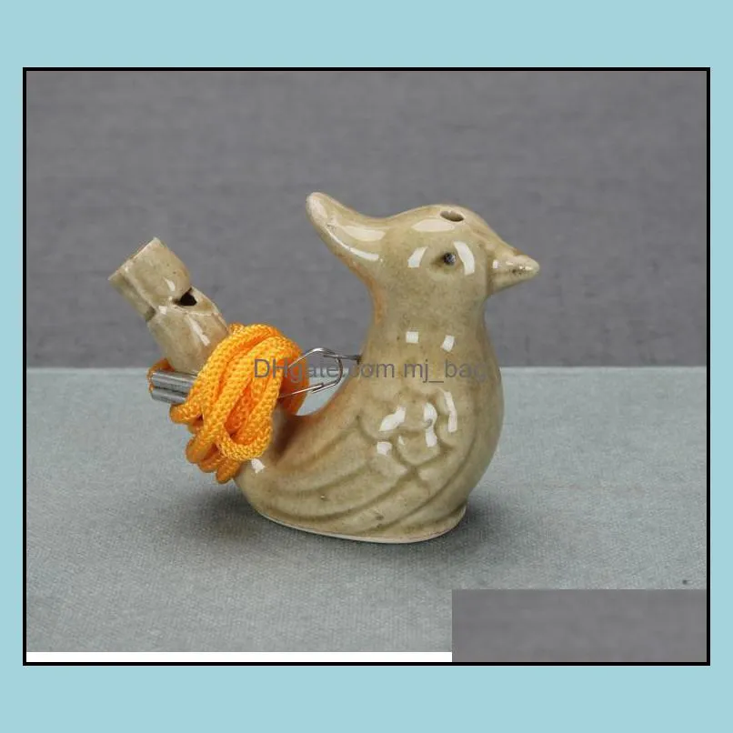 free shipping 100pcs/lot bird shape whistle children ceramic water ocarina arts and crafts kid gift for many styles sn3359