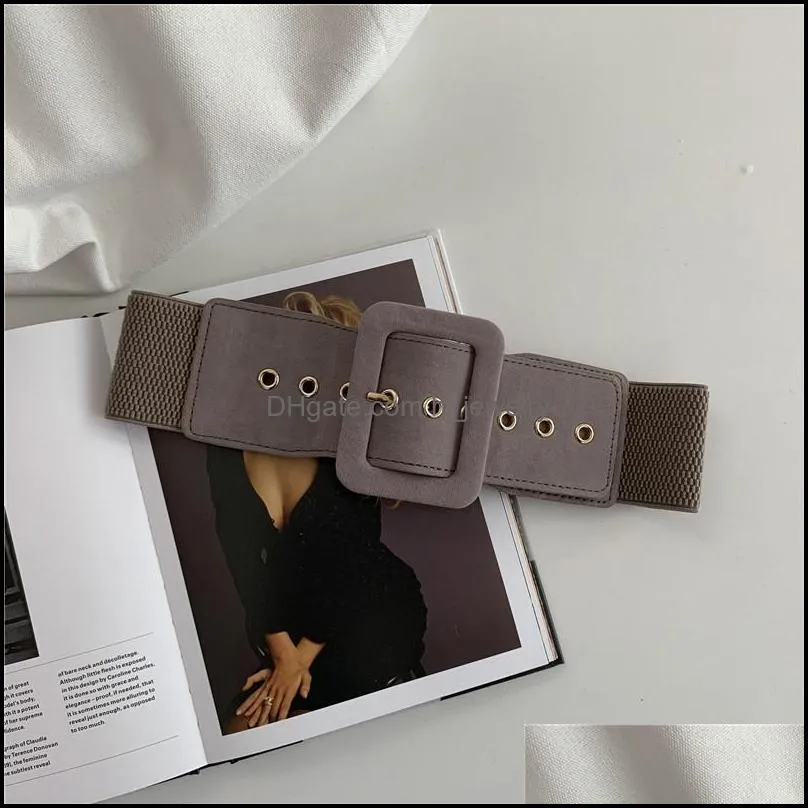 women belt stretch wide waist belts metal buckle leather strap female apparel accessories dress waist summer 20220223 t2