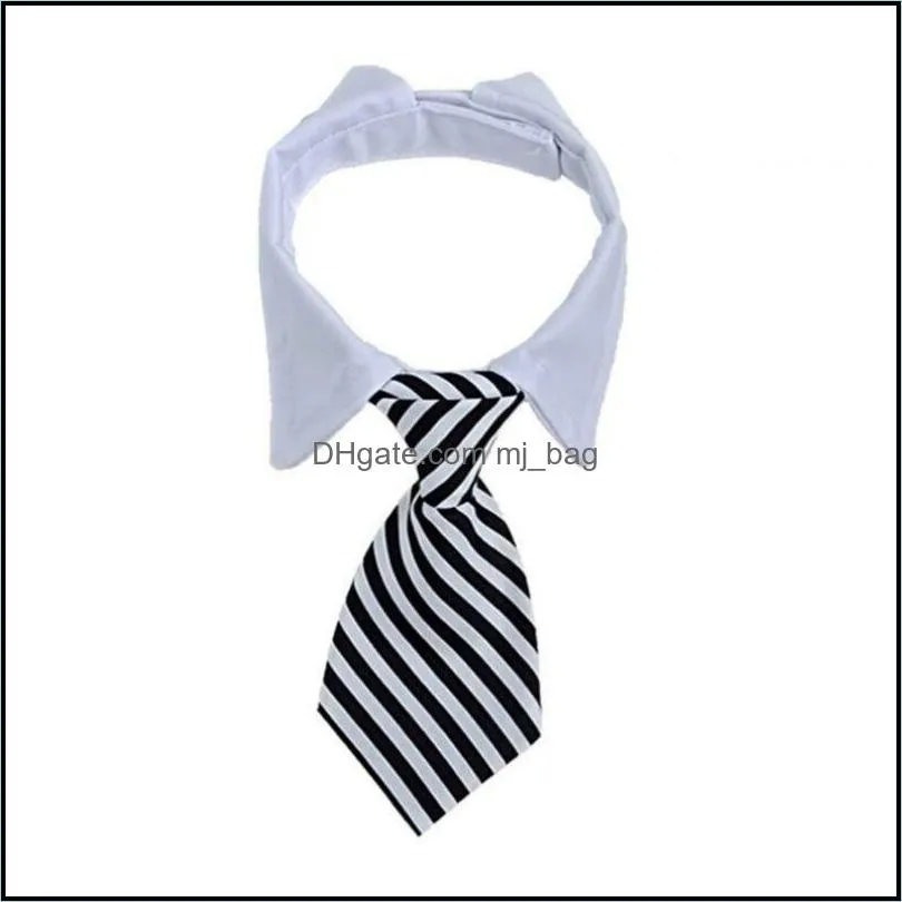 pet cat dog apparel necktie adjustable striped puppy tie accessories for small dogs wedding holiday party gift