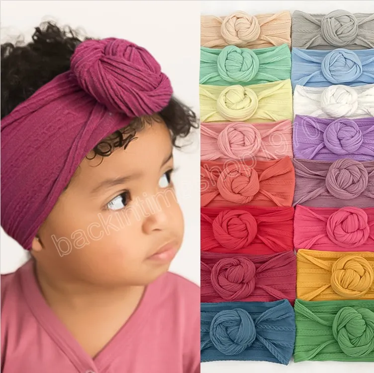 Frühling Sommer Baby Nylon Stirnband Infant Weiche Elastische Haarband Hijab Kinder Turban Blume Headwear Nette Kinder Haar Zubehör