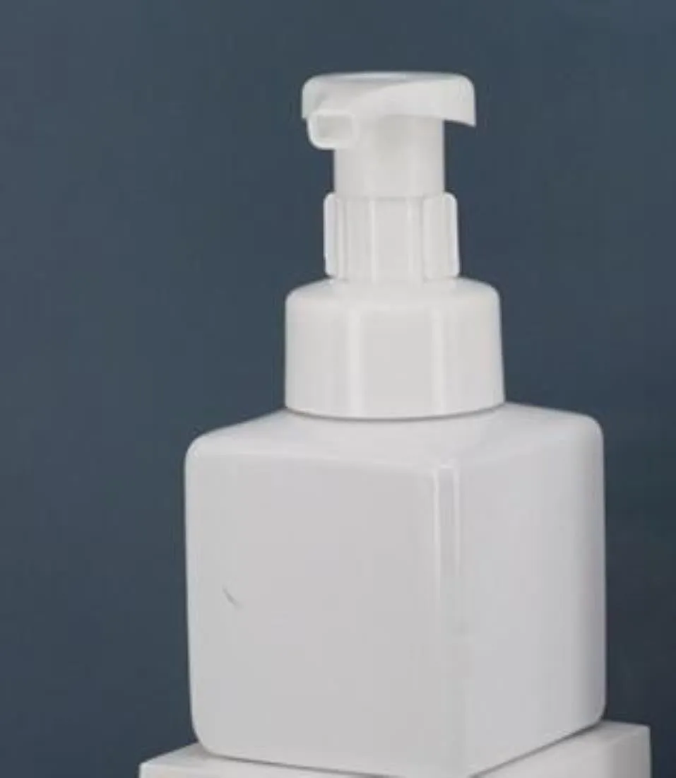 Verpackungsflaschen Büro Schule Geschäft Industrie 250 ml Haustier-Kunststoff-Händedesinfektionsflasche Quadratische Schaumpumpe für die Gesichtsreinigung Schnelles Meer Dro