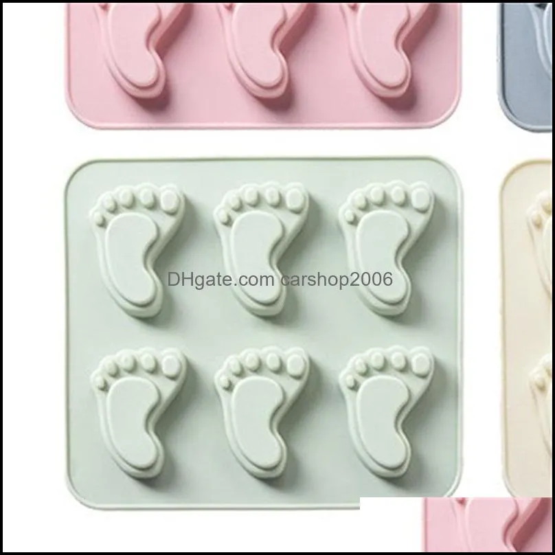 Cake Ice Cream Silicone Molds Diy Chocolate Handmade Soap Moulds Little Foot Shape High Temperature Resistance Baking Pan New 3 2yx F2