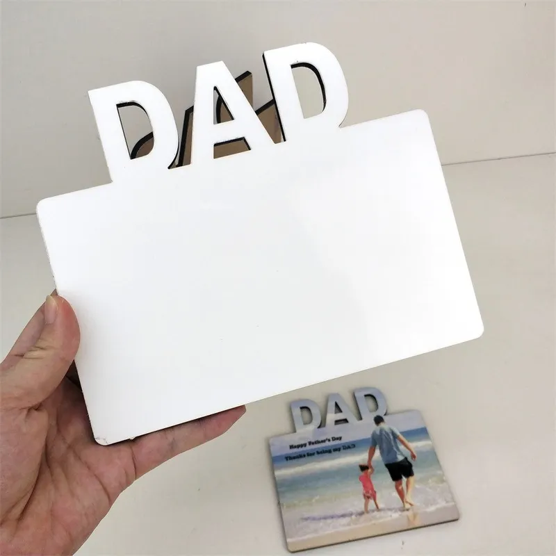 Cadre Photo par Sublimation bricolage, cadres Photo vierges en panneau dur MDF, cadeau de fête des pères, transfert de chaleur, cadeaux de vacances pour papa