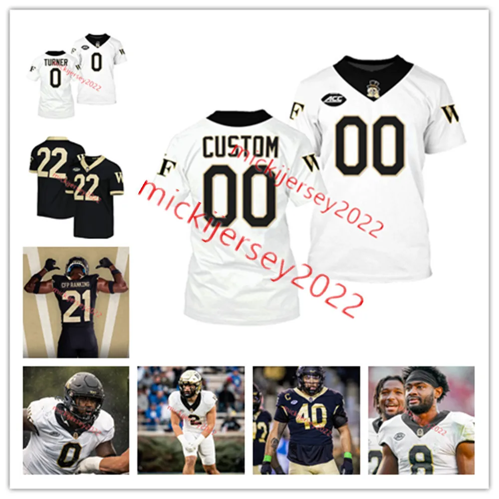 Wake Forest Jersey Custom Stitched Mens Youth Justin Williams Coby Davis Tyler Williams Jackson Hensley Michael Frogge Wake Forest Demon Deacons Football Jerseys