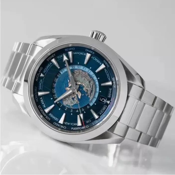 Mens Watch World Time Erkekler Otomatik Saatler Mekanik Hareket Erkekler Lüksler İzle Steel Wristwatch