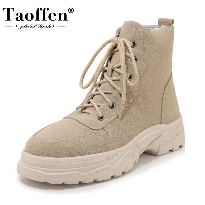 タフェンの女性温かい足首ブーツ新しいファッション太い靴底靴女性冬の靴ショートスノーフットウェアサイズ2943 201030