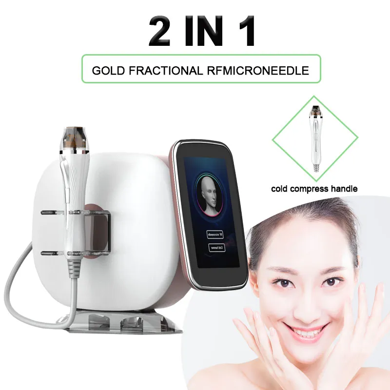 Fractional Rf Facial Beauty Machine Face Lifting Radio Frequency Gold Micro Needle Equipment Wrinkle Removal Fractional Microneedle Device For Stretch Marks