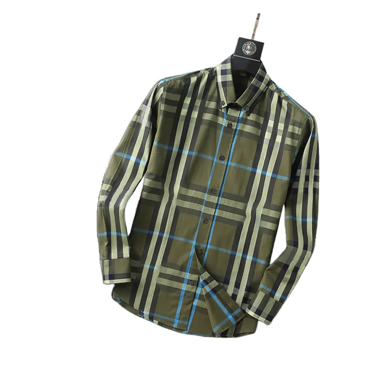 2022 Designer Högkvalitativ mode Mäns Långärmad Skjorta Vår och Kvinnors Plaid Shirt Mönster