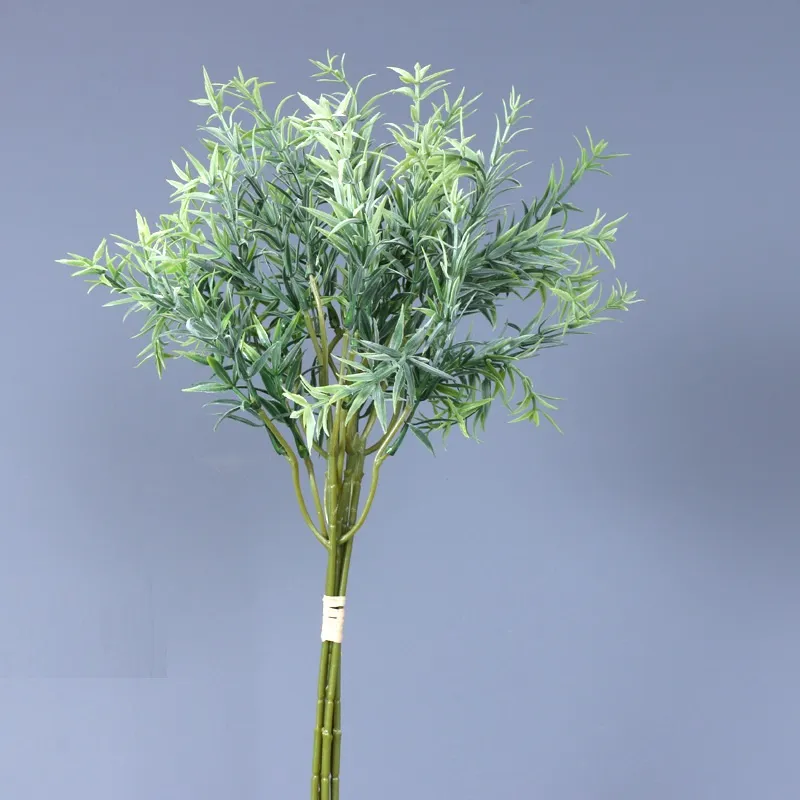 Flores artificiais Planta de plástico artificial para casamento verde alecrim pote buquê de snapdragon grama persa