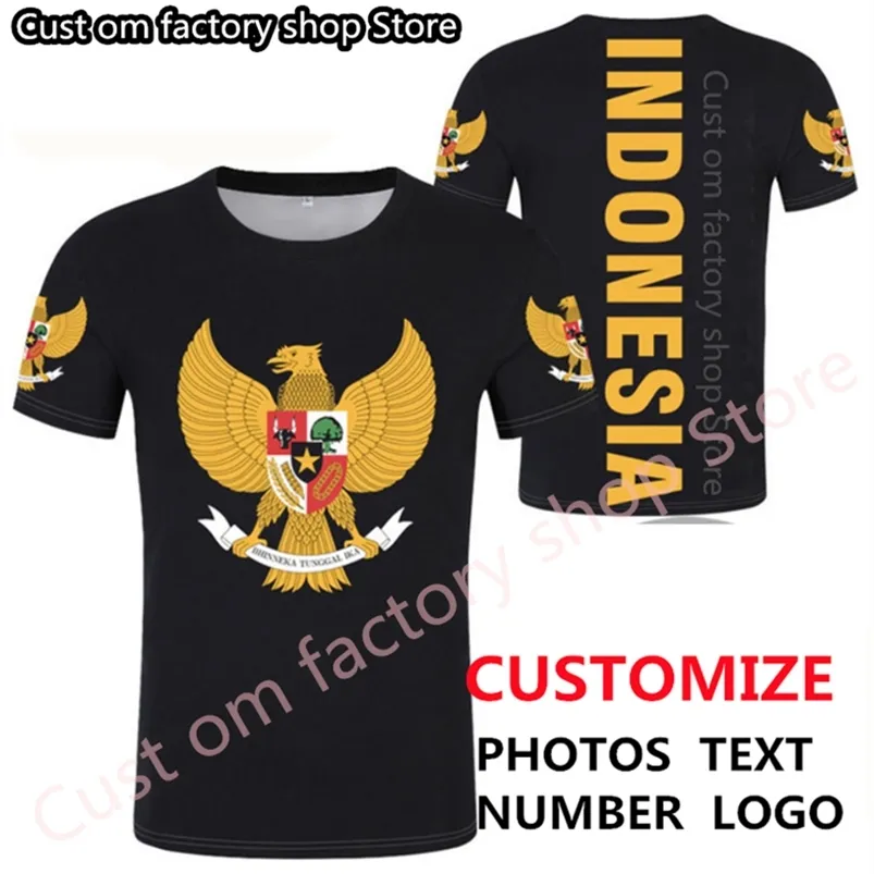 INDONESIA camiseta diy gratis nombre personalizado número idn camiseta nación bandera id país república indonesio imprimir p o 0 ropa 220616