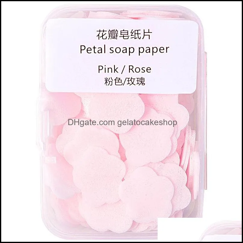 Mini Box Bath Clean One-time Portable Petals Soap Paper Paper Cleaning Soaps Scented Slice Sheets Hand Wash Supplies