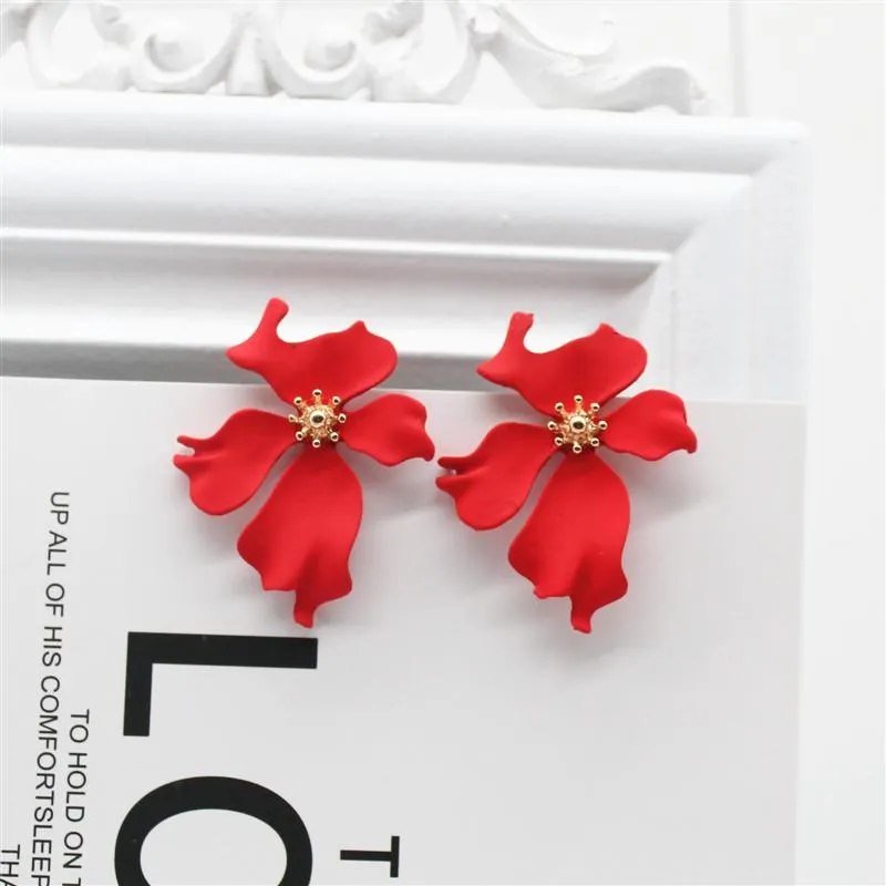 Stud Design Fashion Jewelry Elegant Big Flower Earrings Summer Style Beach Party Statement Earring For Girls Gift WomanStud