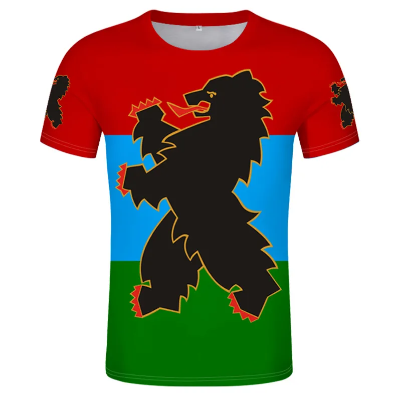 Karelia tshirt gratis skräddarsydd namn nummer karjalan tazavalla t shirt flagga diy ryska ryska rossiya segezha kem kläder 220616