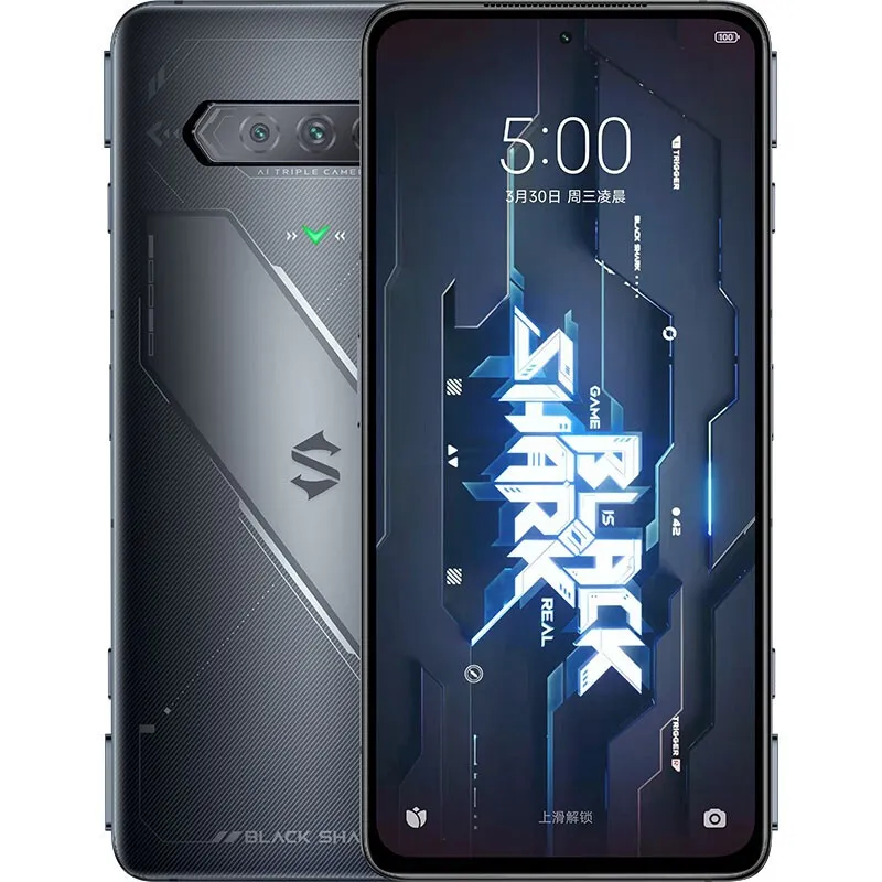 Оригинал Black Shark 5 RS 5G Mobile Phone Gaming 8 ГБ 12 ГБ оперативной памяти 256 ГБ ROM Snapdragon 888 Plus Android 6,67 "144 Гц полноэкранной 64,0 Мп NFC Face Id Fingerprit