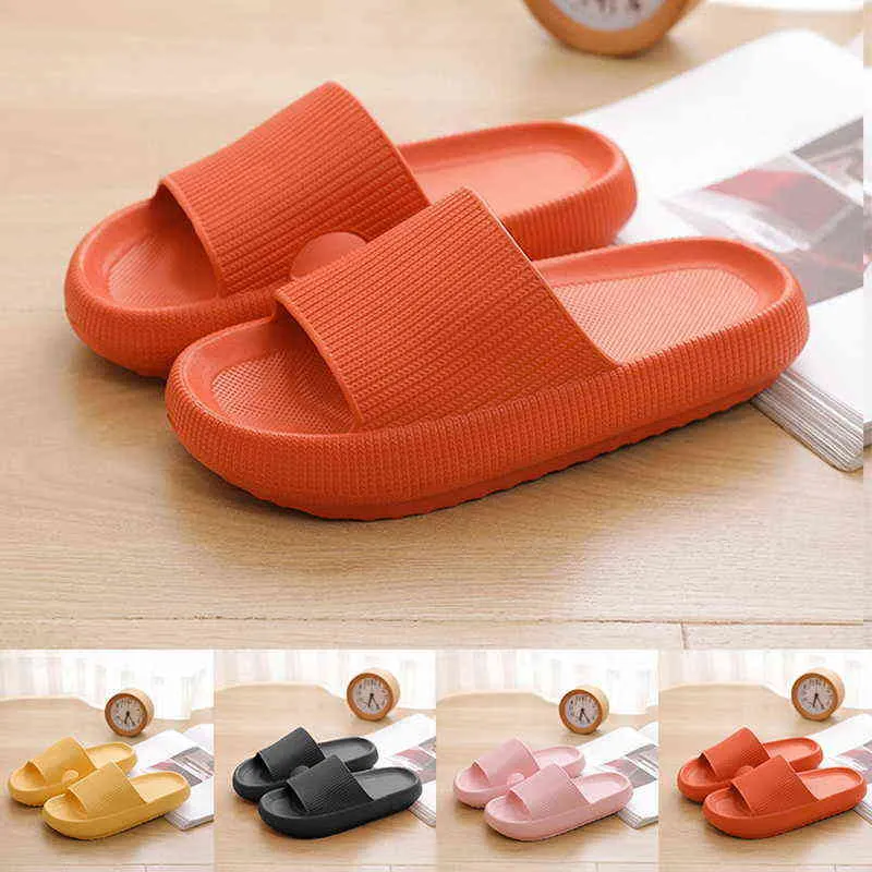 Slippers Women Fashion Summer Non-slip Sandals Shoes Beach Slides High Heels Shower Slipper Soft Sole Women Men Ladies Bathroom Y220412