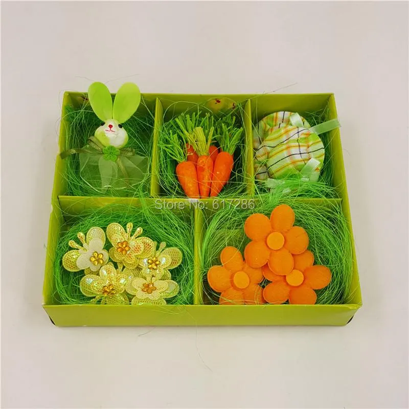 Party Decoration Pack of 2boxes Easter Diy Box Carrot Butterfly Flower Hat