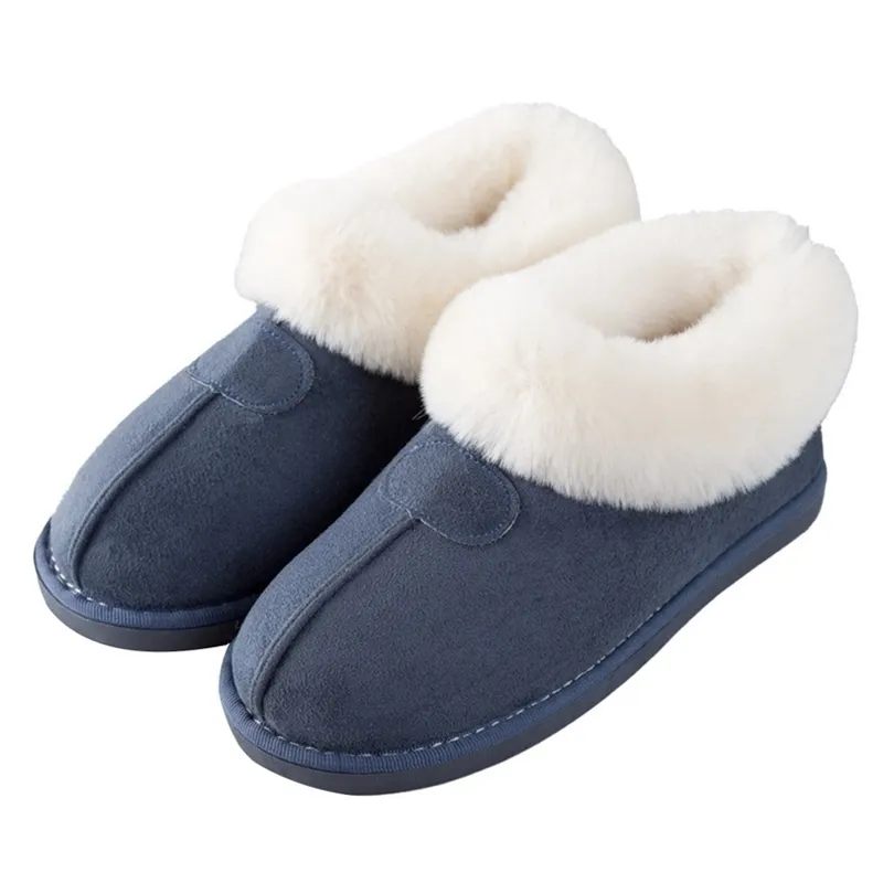 Frauen Hausschuhe Winter Pelz Sliders Hausschuhe Warme Flauschige Hausschuhe Rutschfeste Paar Baumwolle Plüsch Hause Schuhe Große Größe 201026