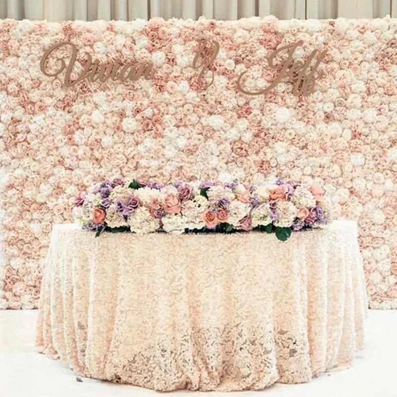 装飾的な花の花輪1PC 40x60cmシルクローズフラワーシャンパン結婚式のための人工壁の背景