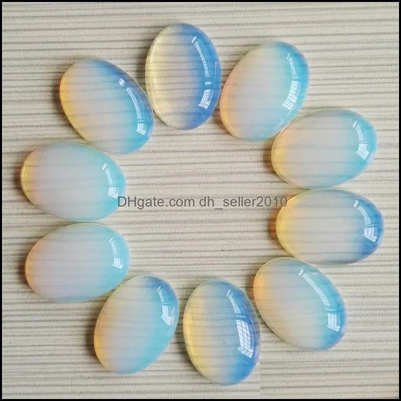 natural stone oval cabochon loose beads opal rose quartz turquoise stones face for reiki healing crystal necklace dhseller2010