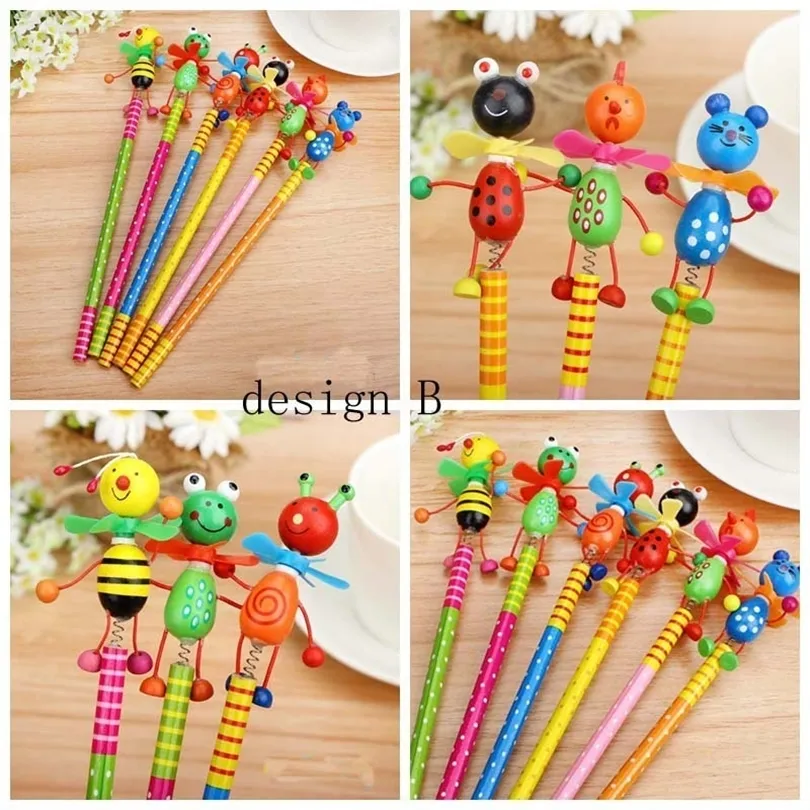 24 pcs / lot kawaii Creative crayons de dessin animé en bois mignon enfants papeterie crayon cadeau enfants étude écriture et dessin S18134 T200107