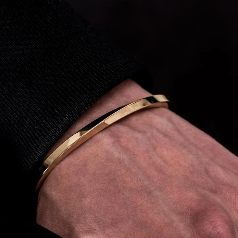 Stylish Stainless Steel Two Tone Bangle Bracelet For Men And Stylish Stainless Steel Two Tone Bangle Bracelet For Men And