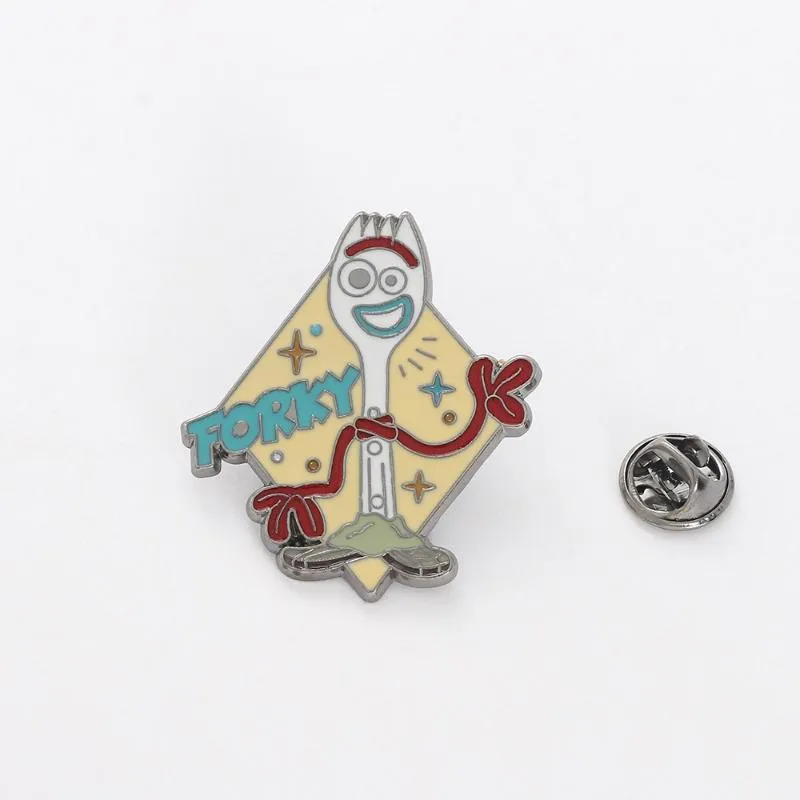 Pins Brooches Cartoon Character Forky Brooch Movie Metal Badge Souvenir Jewelry School Bag Clothes Lapel Pin Children's Day GiftPins