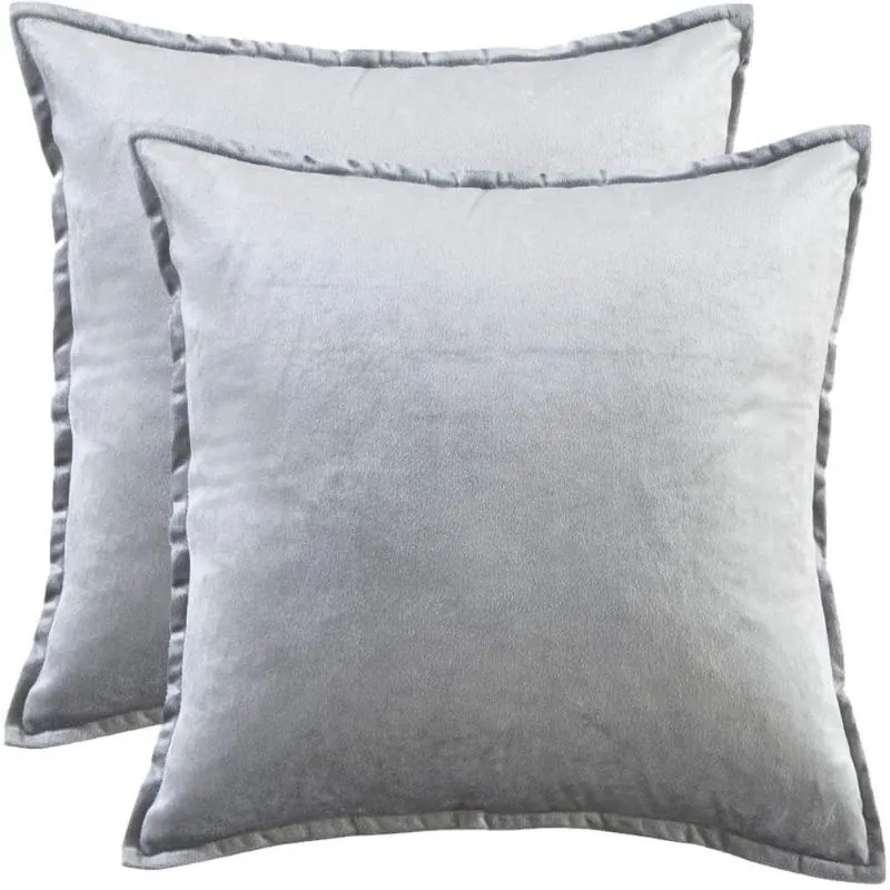 Cushion/Decorative Pillow Grey Modern Solid Cushion Covers For Sofa Couch Bed Throw 45x45 Luxury Blue Velvet Square Pillowcases 50x50 30x50C