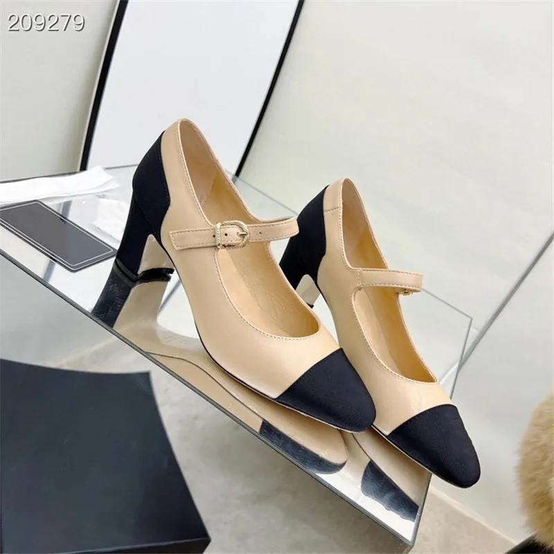Early Spring Thick Heel Mary Jane Shoes Fashion Single Shoe Womens New Shallow Mouth High-heeled Sandals
