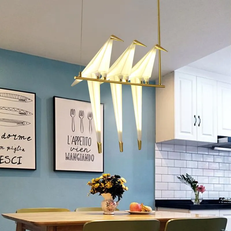Lampy wiszące ptaki papierowy żyrandol bar bar kuchenny wyspa origami lampa art.