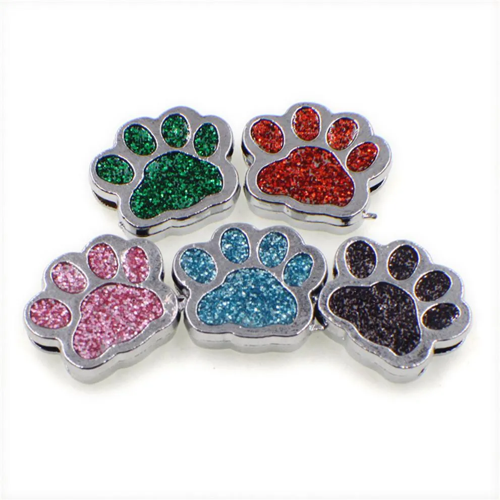Multiple choices 50pcs 8mm cat/dog footprint paw bone Slide Charms Fit 8mm Pet Collar DIY Necklace & Bracelet keychains1993