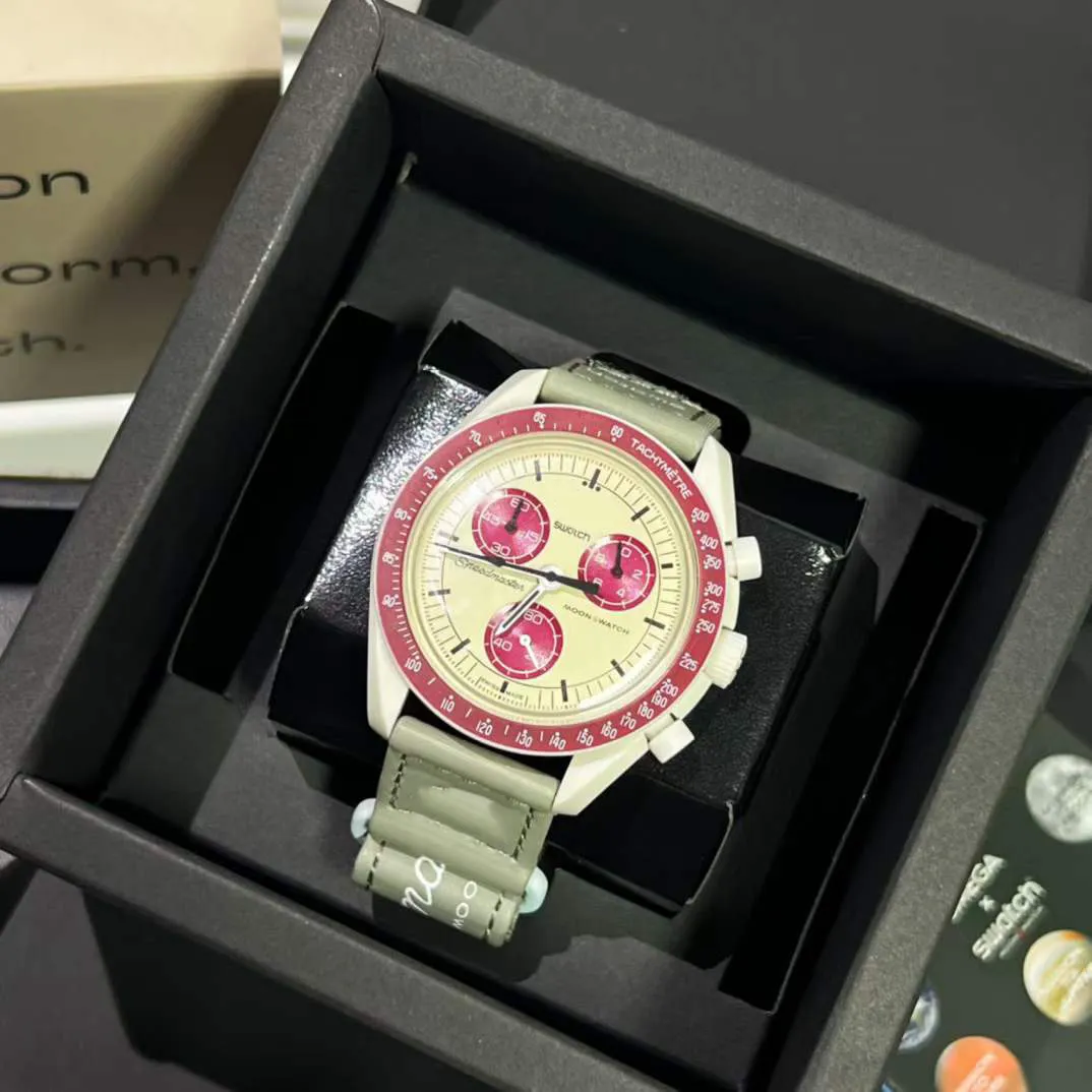 Moonswatch роскошные биокерамические часы для мужчин Moonswatch Кварцевые часы с хронографом 5A высококачественные наручные часы дизайнерские omegawatch все циферблаты для работы женские часы montre WN0E