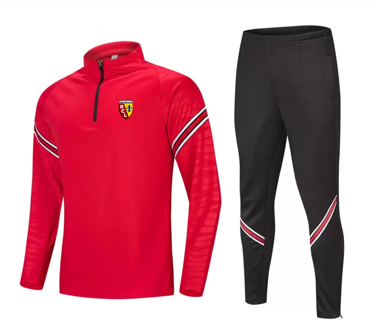 21-22 RC Lens Men's Leisure Sports Sal Semi-zipper Långärmad tröja utomhus Sports fritidsträningsdräkt M-4XL