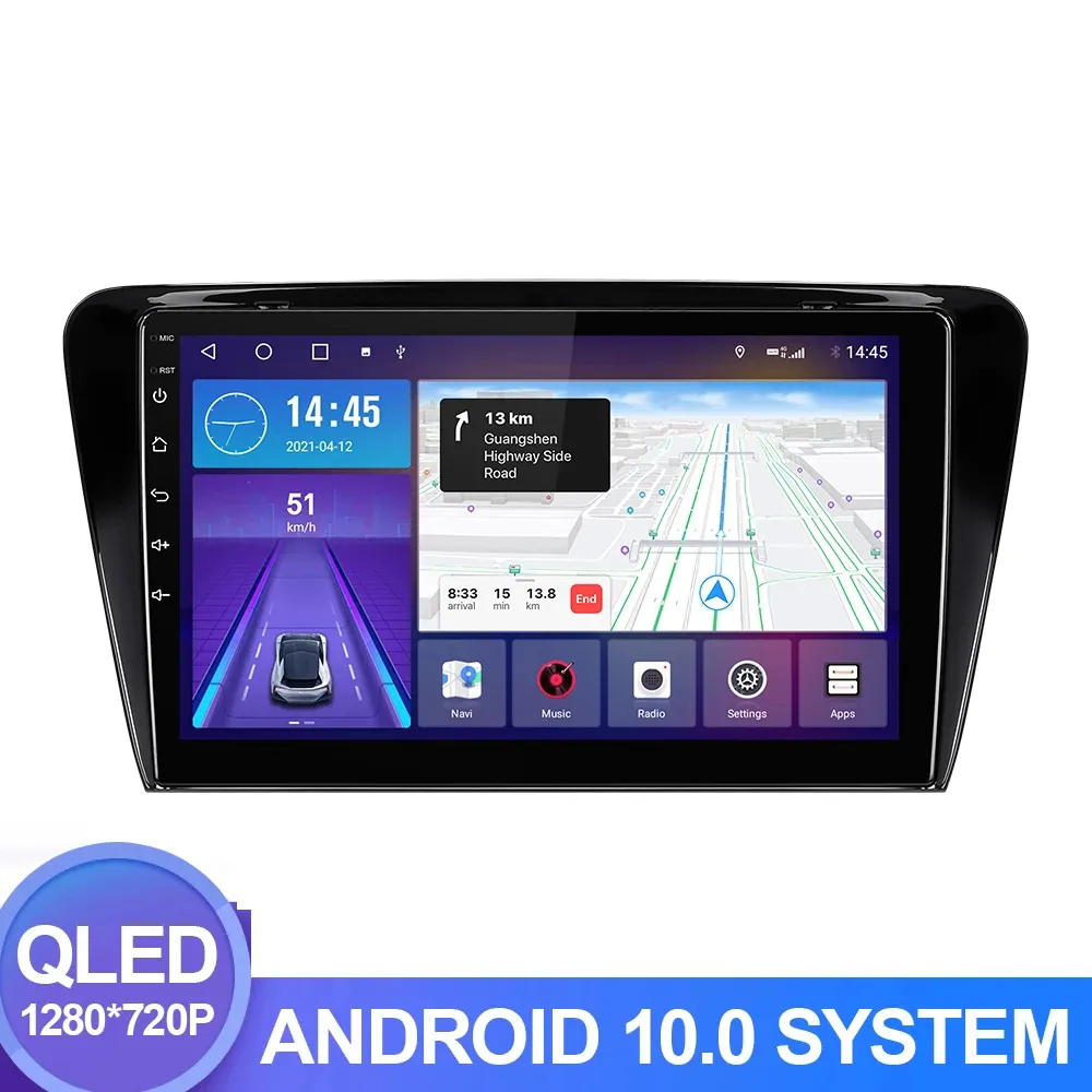 Autovideo DVD Multimedia 10,1 inch voor Skoda Octavia 2014-2018 Android Full Touch GPS-navigatiesysteem