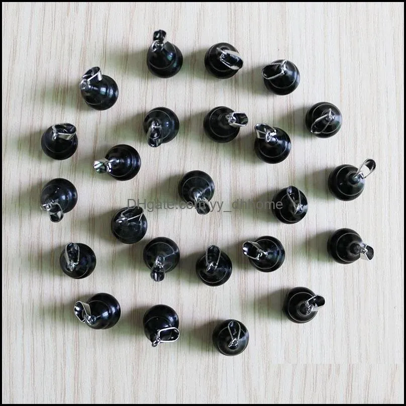 wholesale 50pcs charm obsidian natural stone gourd shape pendant diy jewelry making for earrings holiday gift