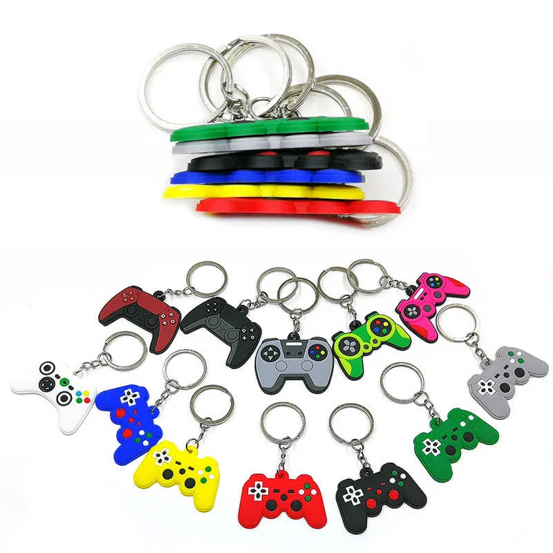 100PCS PVC nieuwe stijl Game Machine sleutelhanger Sleutelhanger Leuke Gamepad Joystick Sleutelhanger Sleutelhangers Tas Auto Opknoping fit mannen jongen sleutels