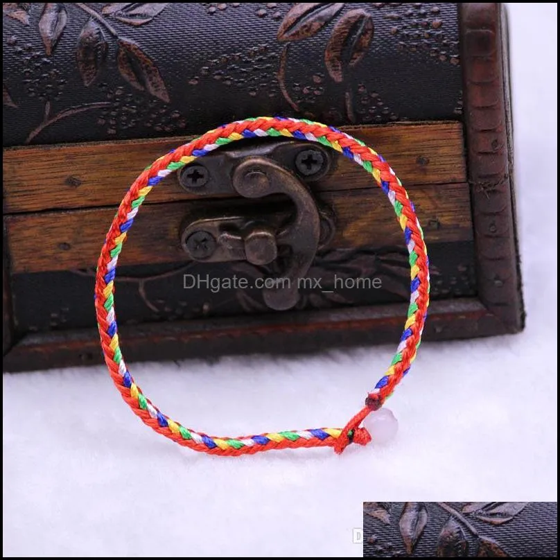 Thick Brazilian Nepal Rainbow Lesbian LGBT Pride Gay Pride Woven Braided Rope String Strand Friendship Bracelet Kids GIFT