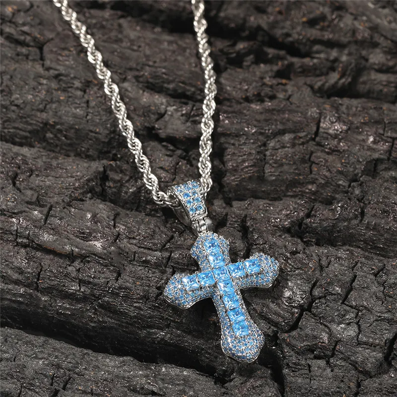 24 Inch Hip Hop Jewelry Mens Necklace Silver Cross Necklace Designer Stainless Steel Chain Copper AAA Zirconia Red White Diamond Necklaces Woman Twist Chains Gift From 9 7 DHgate