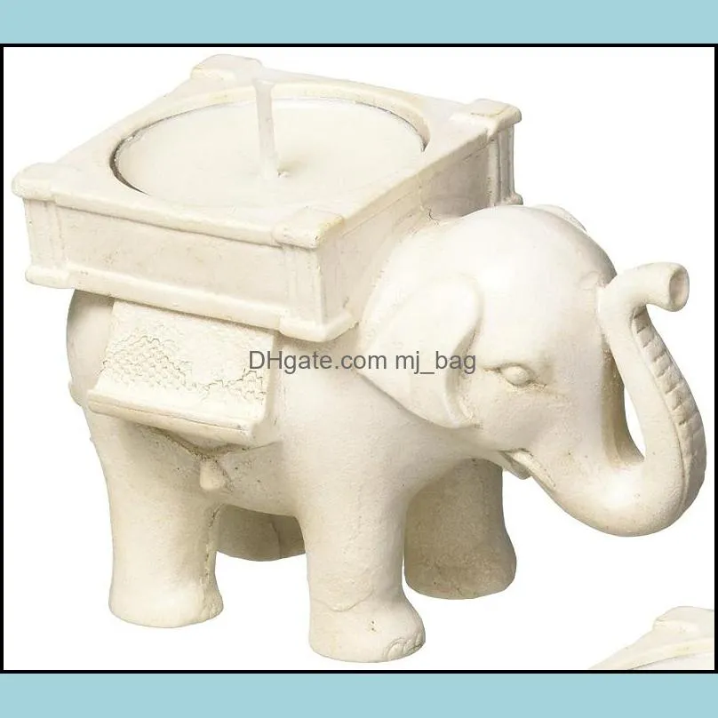 lucky elephant antique ivory candle holders placecard holder candlesticks birthday wedding party home decoration craft gift