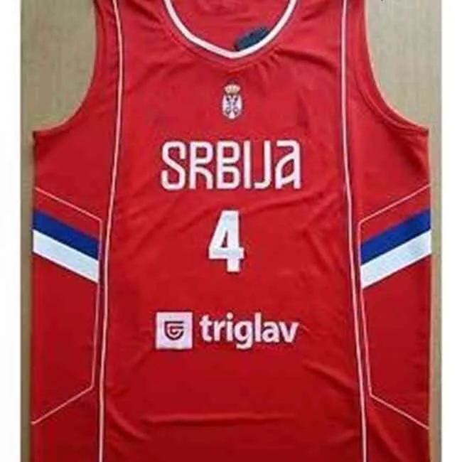 # 4 Milos Teodosic Camiseta Canotta Serbia Eurobasket 2017 Maglia da basket cucita personalizzata Numero Nome Maglie Xs-6xl Gilet Maglie gilet