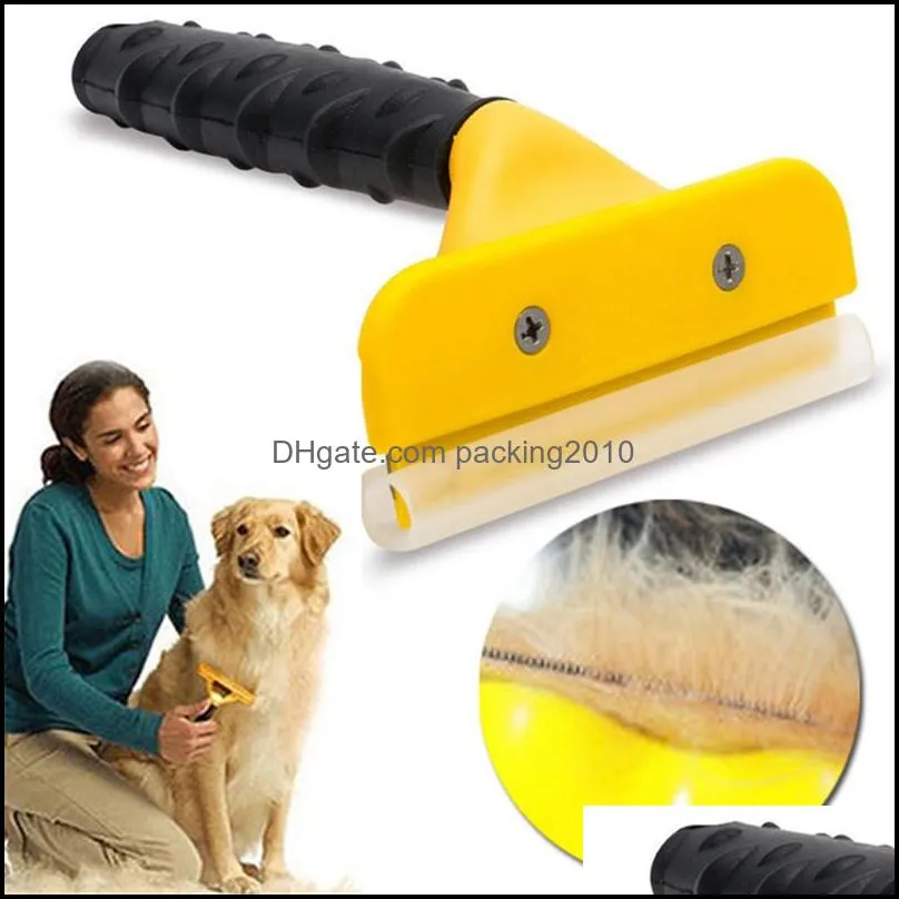 Pet Brush Cão Cat Cat Remoção de Cabelo Longo Curta Grooming Deshedding Borda Tool T0143 Drop Drop 2021 Suprimentos Home Garden F7CD0