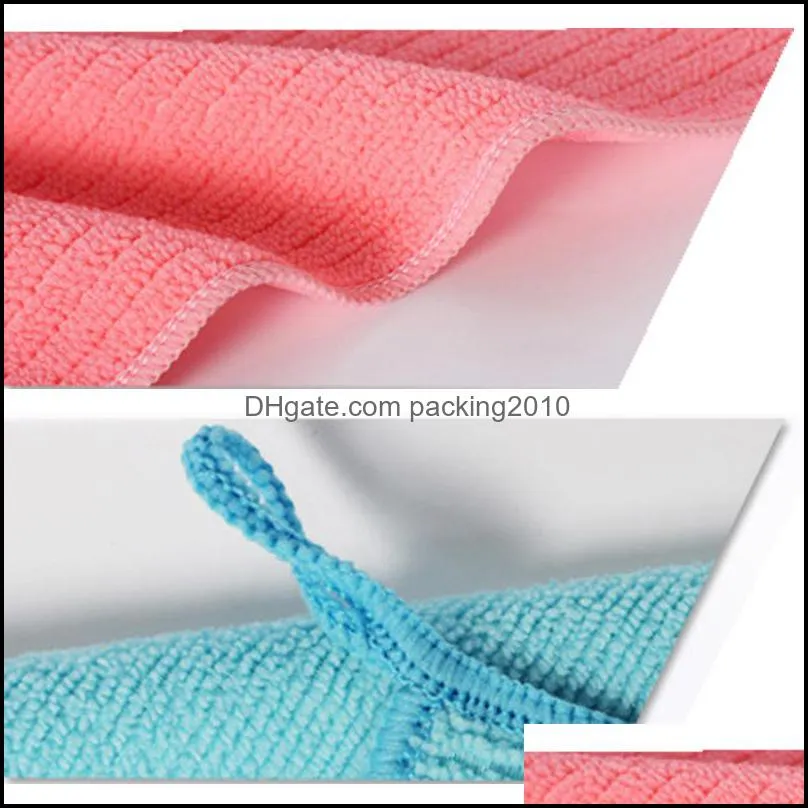 hanging wiping rags water absorption scouring pad microfiber non-stick oil dish cleaning cloth car washing towel cleaning tools dbc
