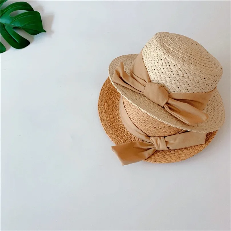 Topi Ember Anakanak jerami putri untuk perempuan bayi musim panas aksesoris perlindungan matahari pantai 220611