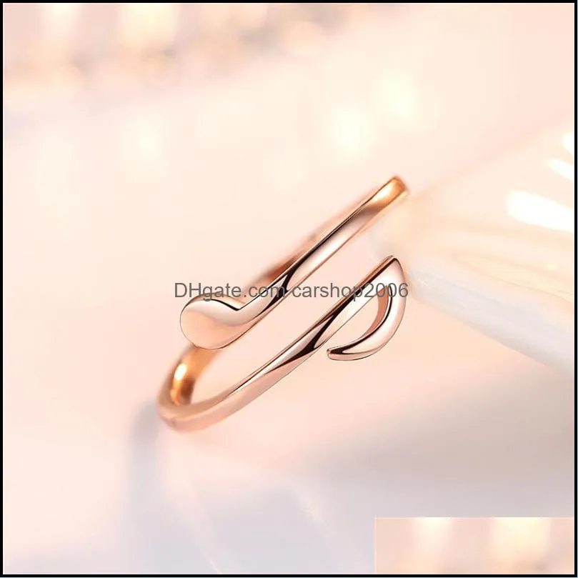 silver note rings valentine`s day gift rings women`s fashion music notes cocktail open ring for women girls ladies carshop2006