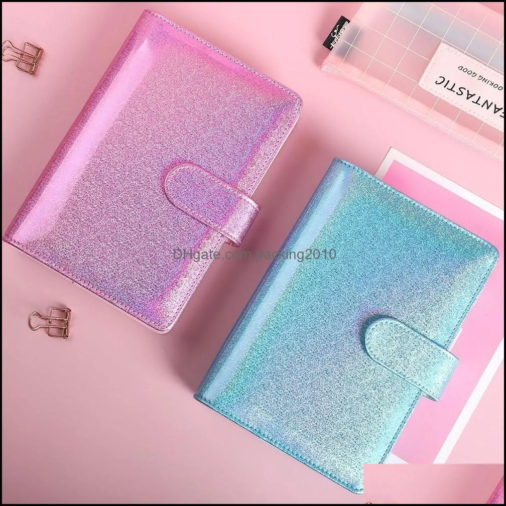Notebook PU Leather Cover Notepads A6 Budget Binder Business Planner Work Agenda Macaron Candy Color